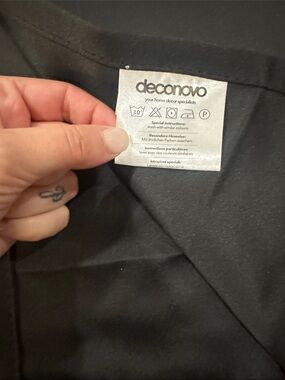 Deconovo Black Home Textile black satin curtain set of 2